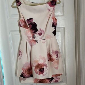 KEEPSAKE the Label Blush Floral Mini Dress in Pink and Plum